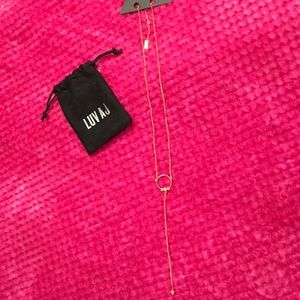 NWT Luv AJ full bloom lariat rose gold 18”